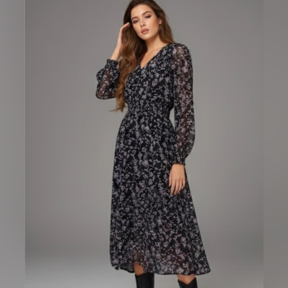 Boho Floral Print Chiffon Dress - Picture 7 of 12